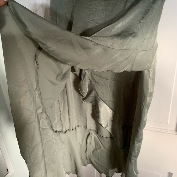 Nasty Gal Sage Green Satin Skirt - Picture 3 of 3